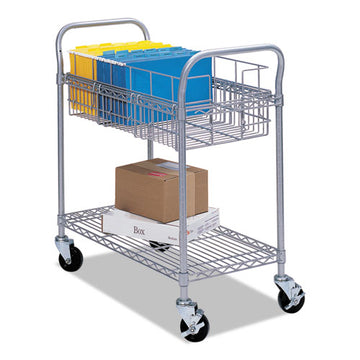 Safco® Wire Mail Cart, 600-lb Capacity, 18.75w X 26.75d X 38.5h, Metallic Gray freeshipping - TVN Wholesale